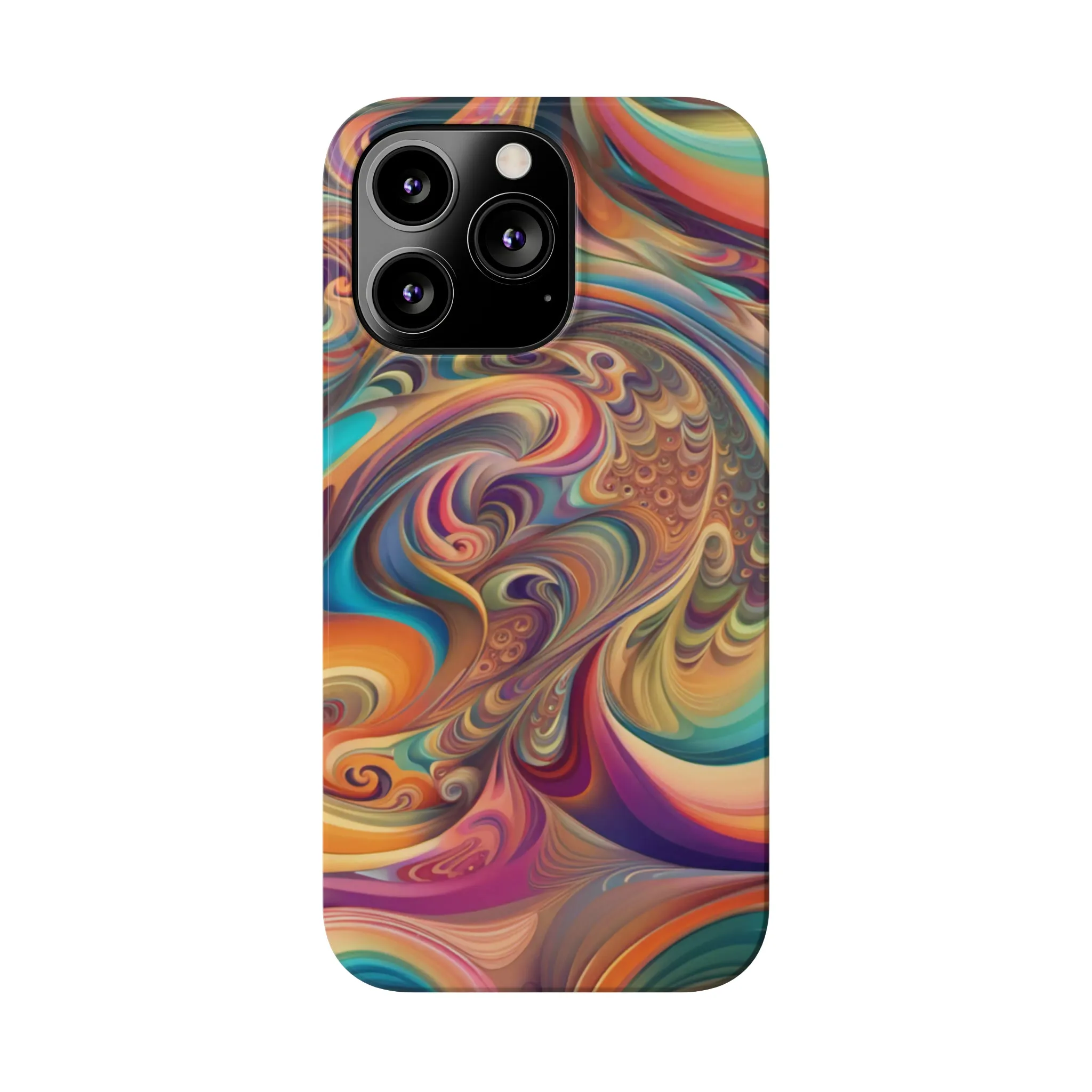 Retro 70's Design Sleek Elegance Wireless-Charging Compatible Phone Case Slim Phone Case compatible with over 20 iphone models