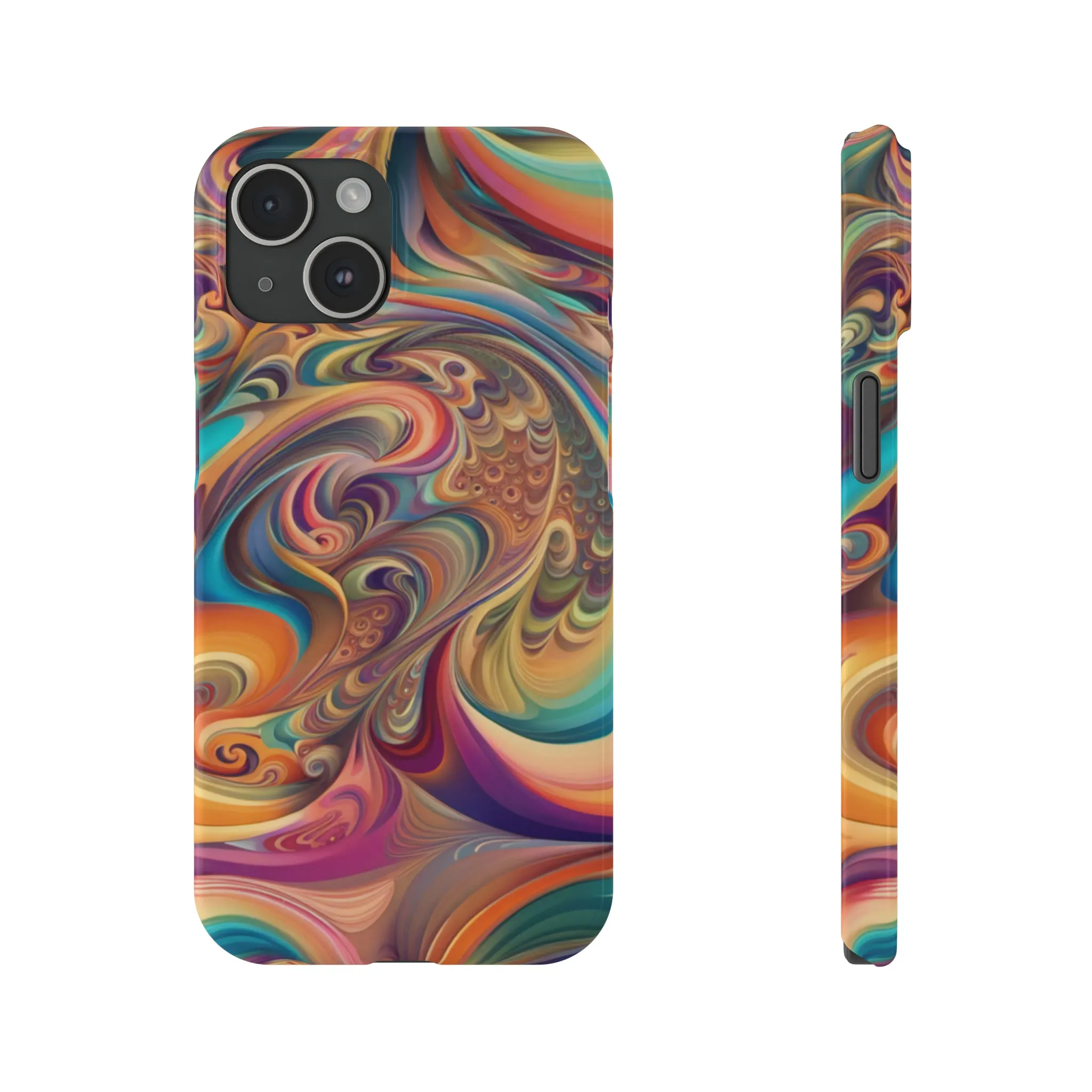 Retro 70's Design Sleek Elegance Wireless-Charging Compatible Phone Case Slim Phone Case compatible with over 20 iphone models