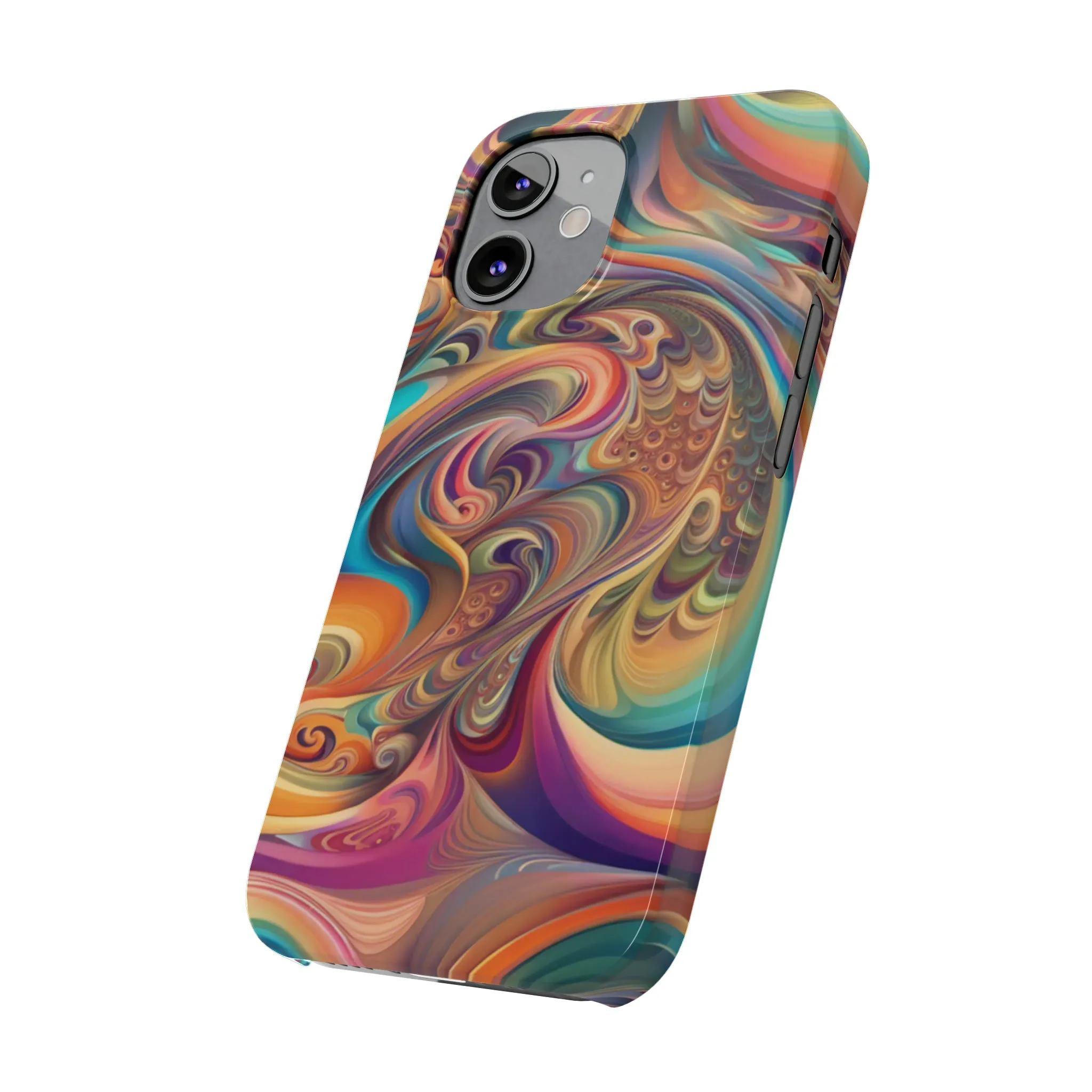 Retro 70's Design Sleek Elegance Wireless-Charging Compatible Phone Case Slim Phone Case compatible with over 20 iphone models