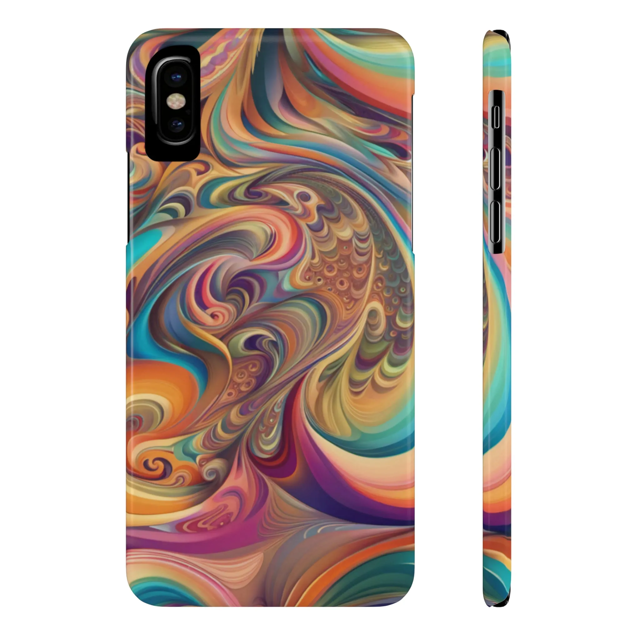 Retro 70's Design Sleek Elegance Wireless-Charging Compatible Phone Case Slim Phone Case compatible with over 20 iphone models