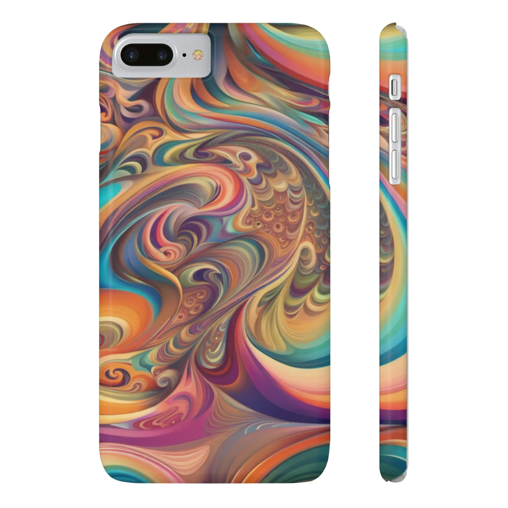 Retro 70's Design Sleek Elegance Wireless-Charging Compatible Phone Case Slim Phone Case compatible with over 20 iphone models