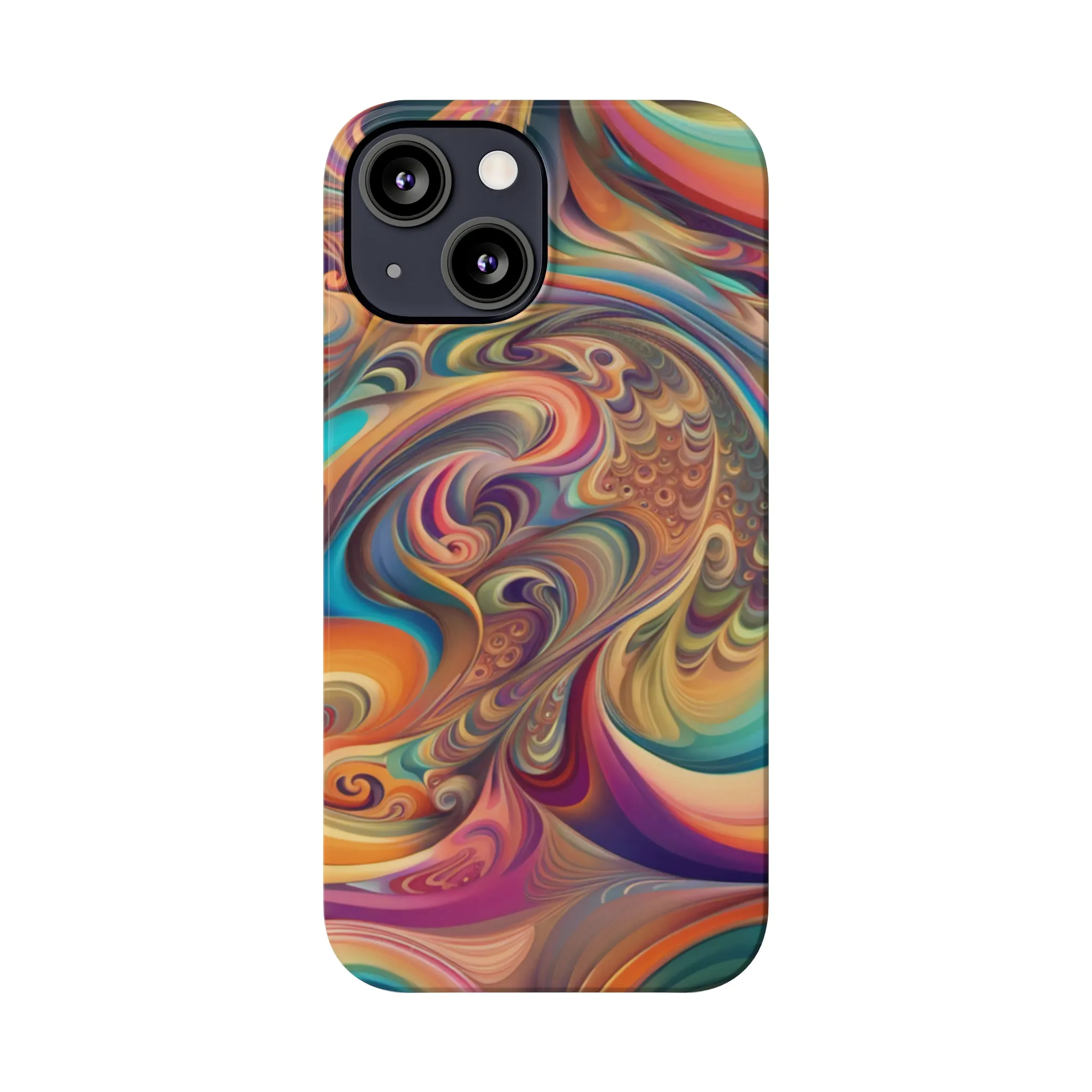 Retro 70's Design Sleek Elegance Wireless-Charging Compatible Phone Case Slim Phone Case compatible with over 20 iphone models