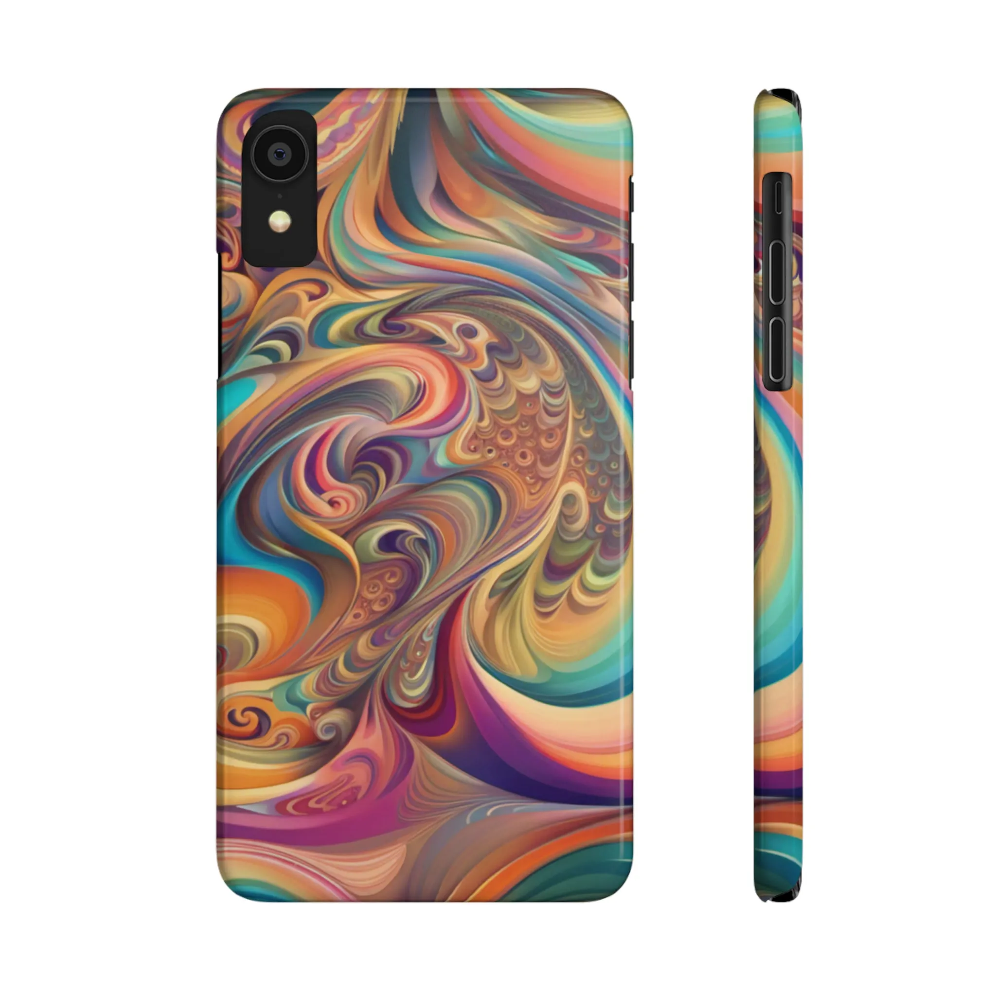 Retro 70's Design Sleek Elegance Wireless-Charging Compatible Phone Case Slim Phone Case compatible with over 20 iphone models