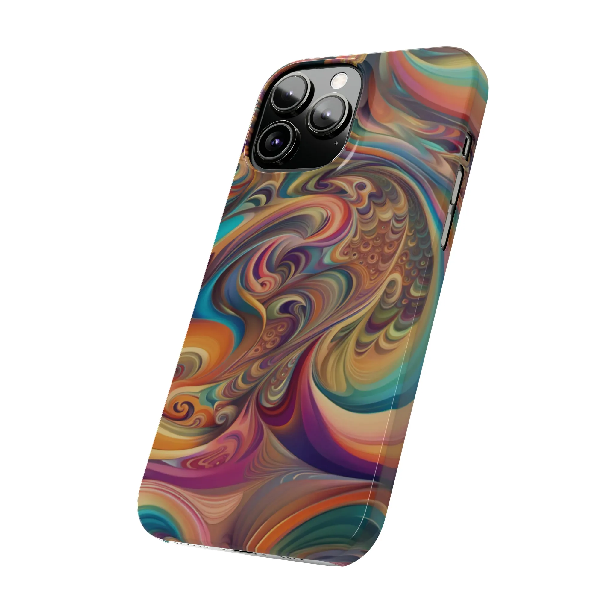 Retro 70's Design Sleek Elegance Wireless-Charging Compatible Phone Case Slim Phone Case compatible with over 20 iphone models