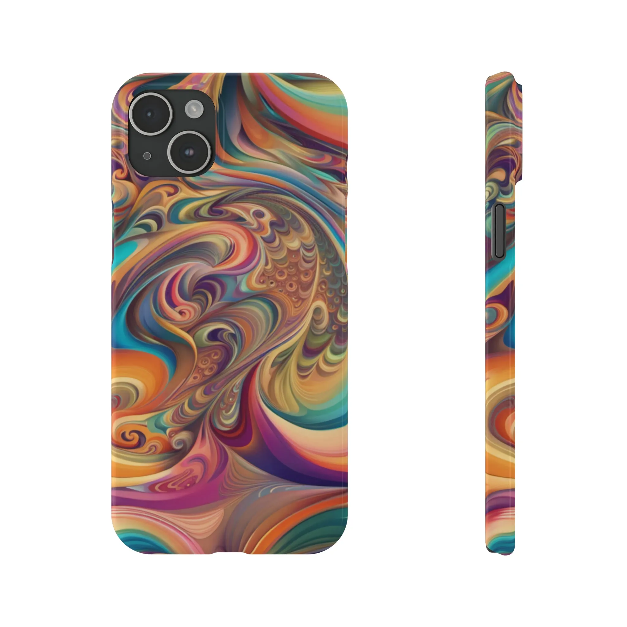 Retro 70's Design Sleek Elegance Wireless-Charging Compatible Phone Case Slim Phone Case compatible with over 20 iphone models