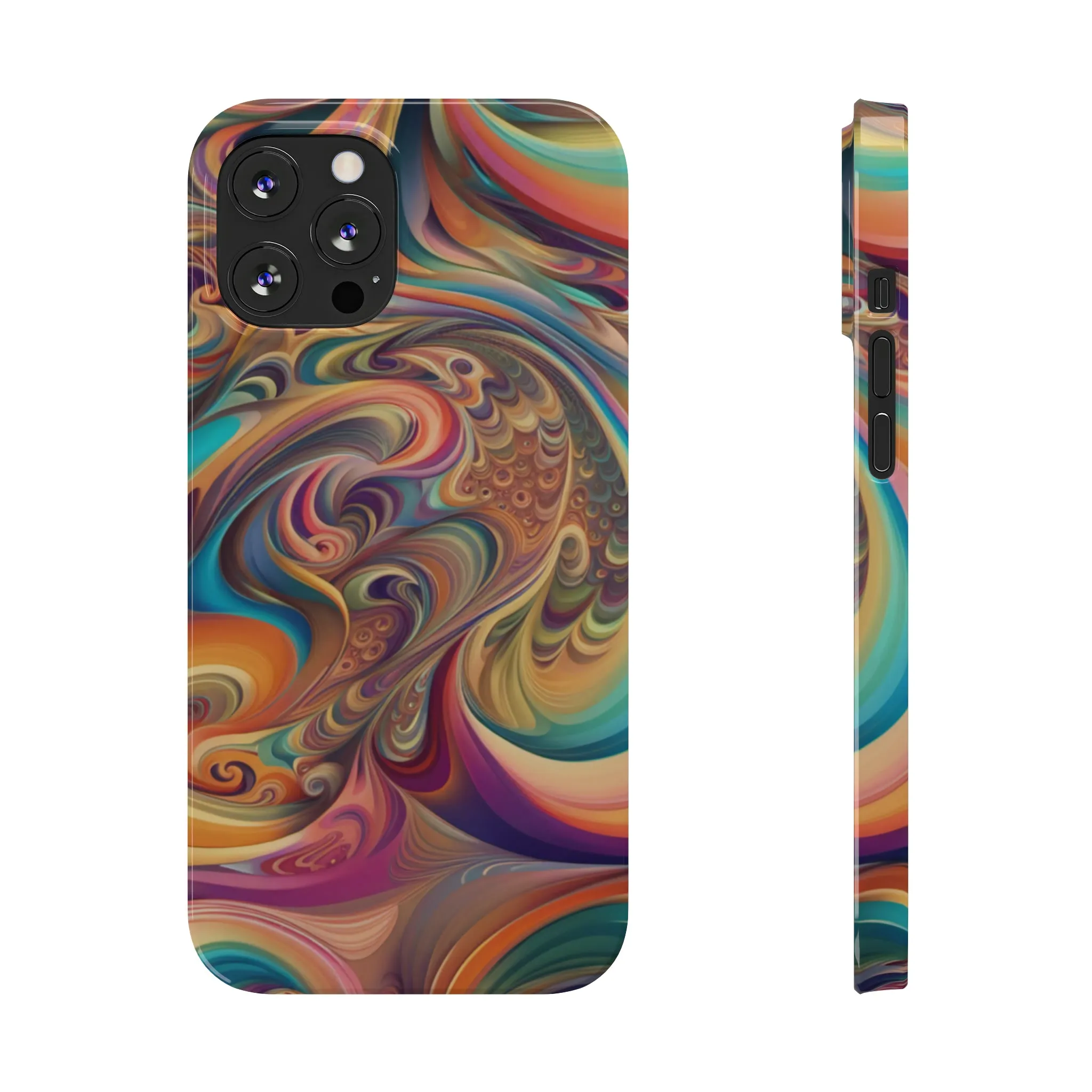 Retro 70's Design Sleek Elegance Wireless-Charging Compatible Phone Case Slim Phone Case compatible with over 20 iphone models