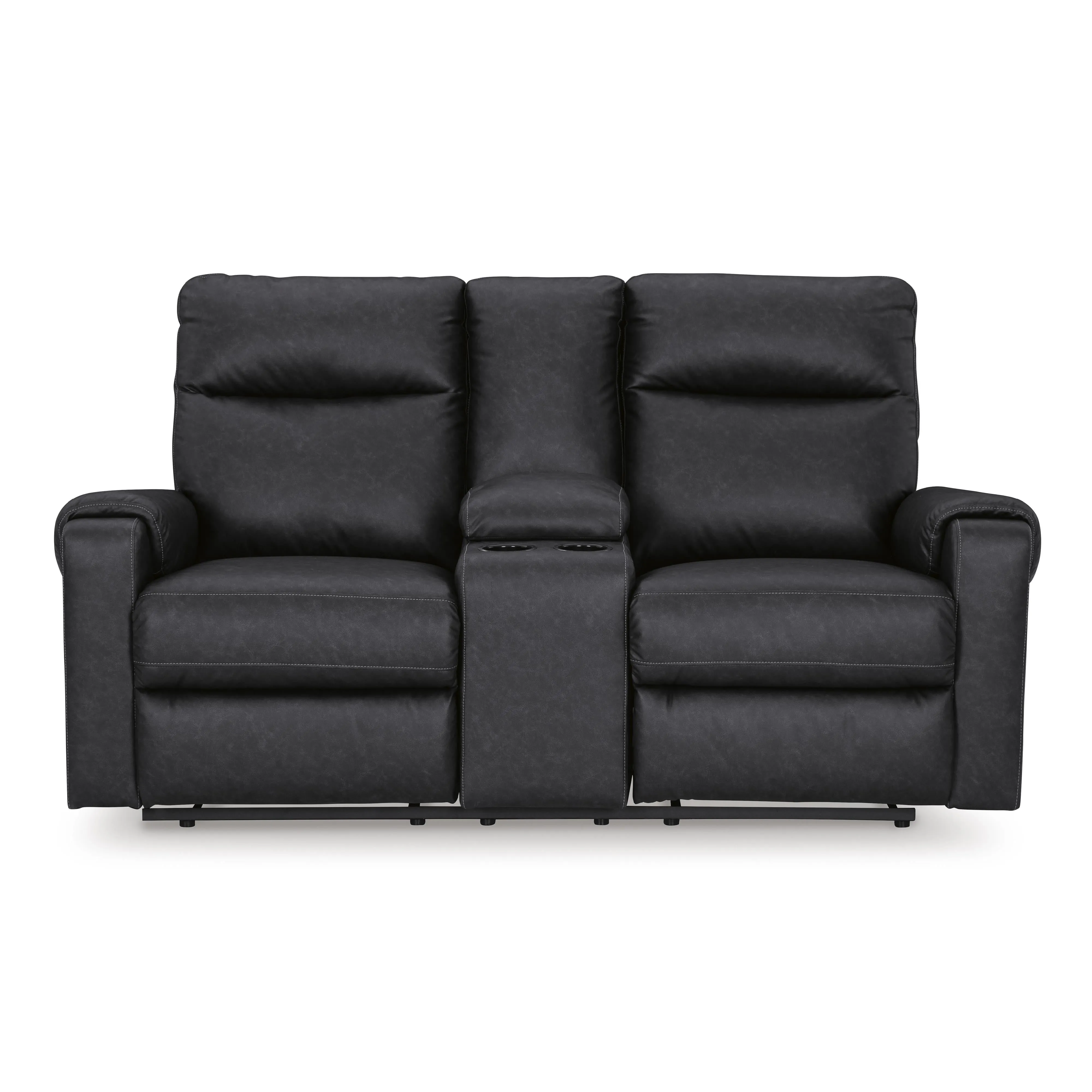 Signature Design by Ashley Axtellton Power Reclining Leather Look Loveseat with Console 3410596