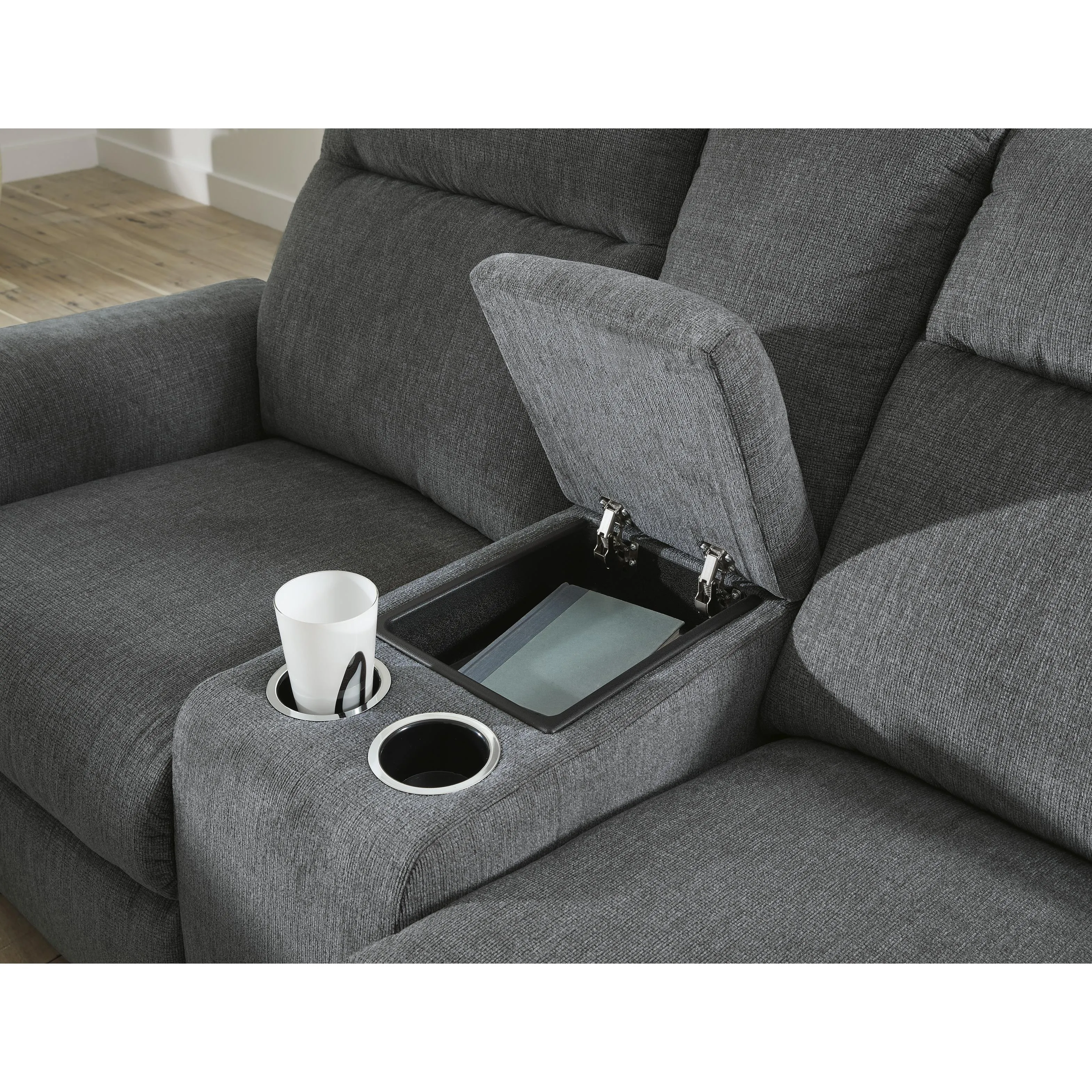 Signature Design by Ashley Barnsana Power Reclining Fabric Loveseat with Console 3320296