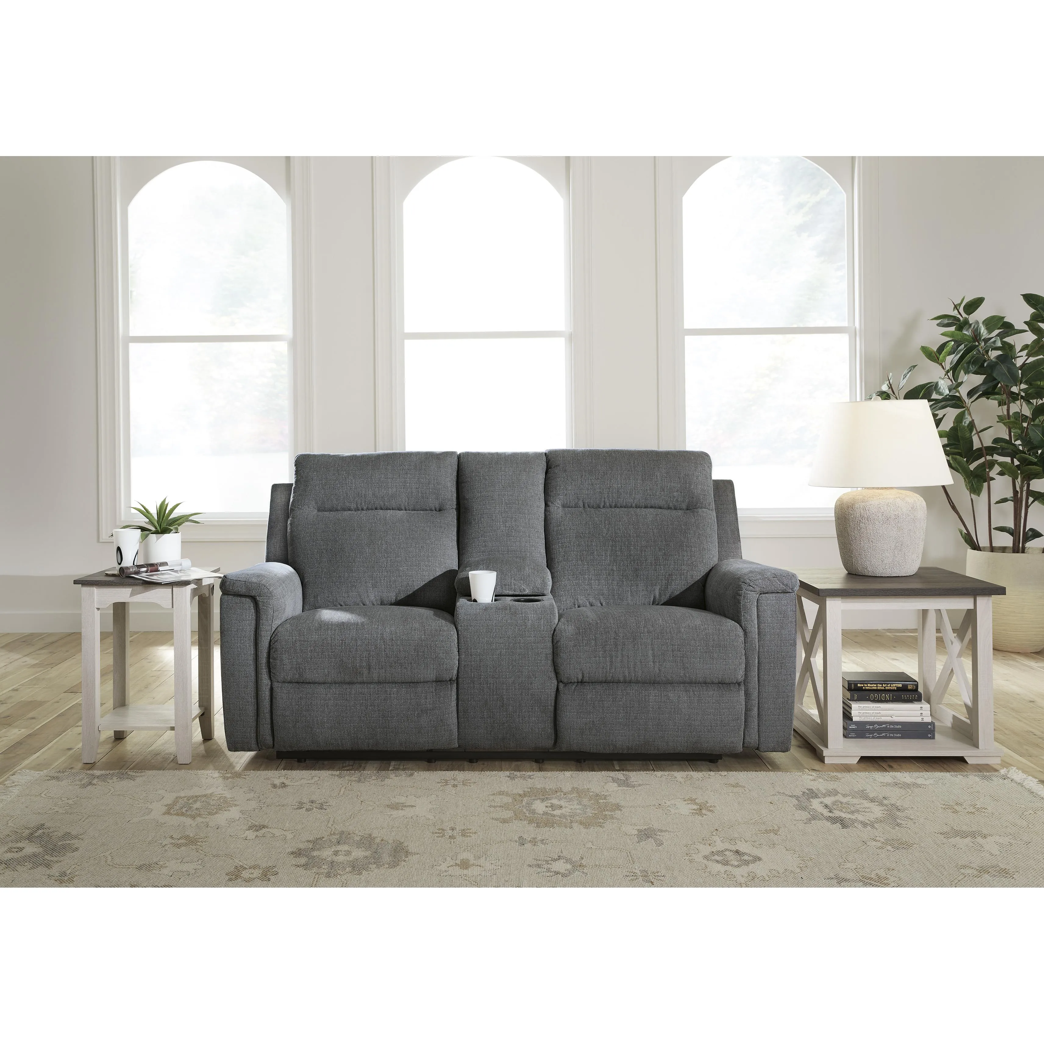 Signature Design by Ashley Barnsana Power Reclining Fabric Loveseat with Console 3320296