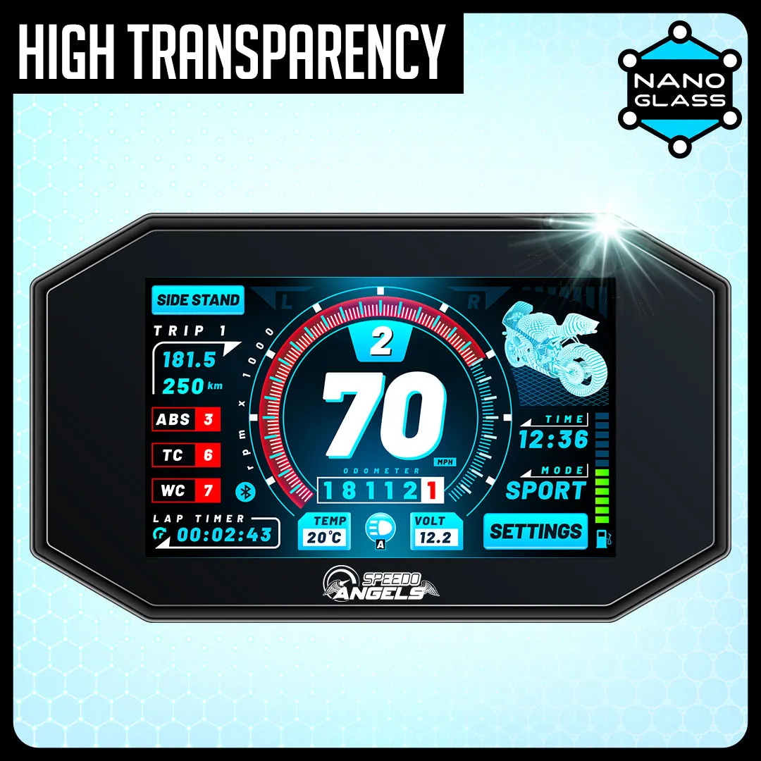 Speedo angels harley davidson boom! Box 6.5gt nano glass dashboard screen protector (2 x ultra-clear)(SAHA3NG2)