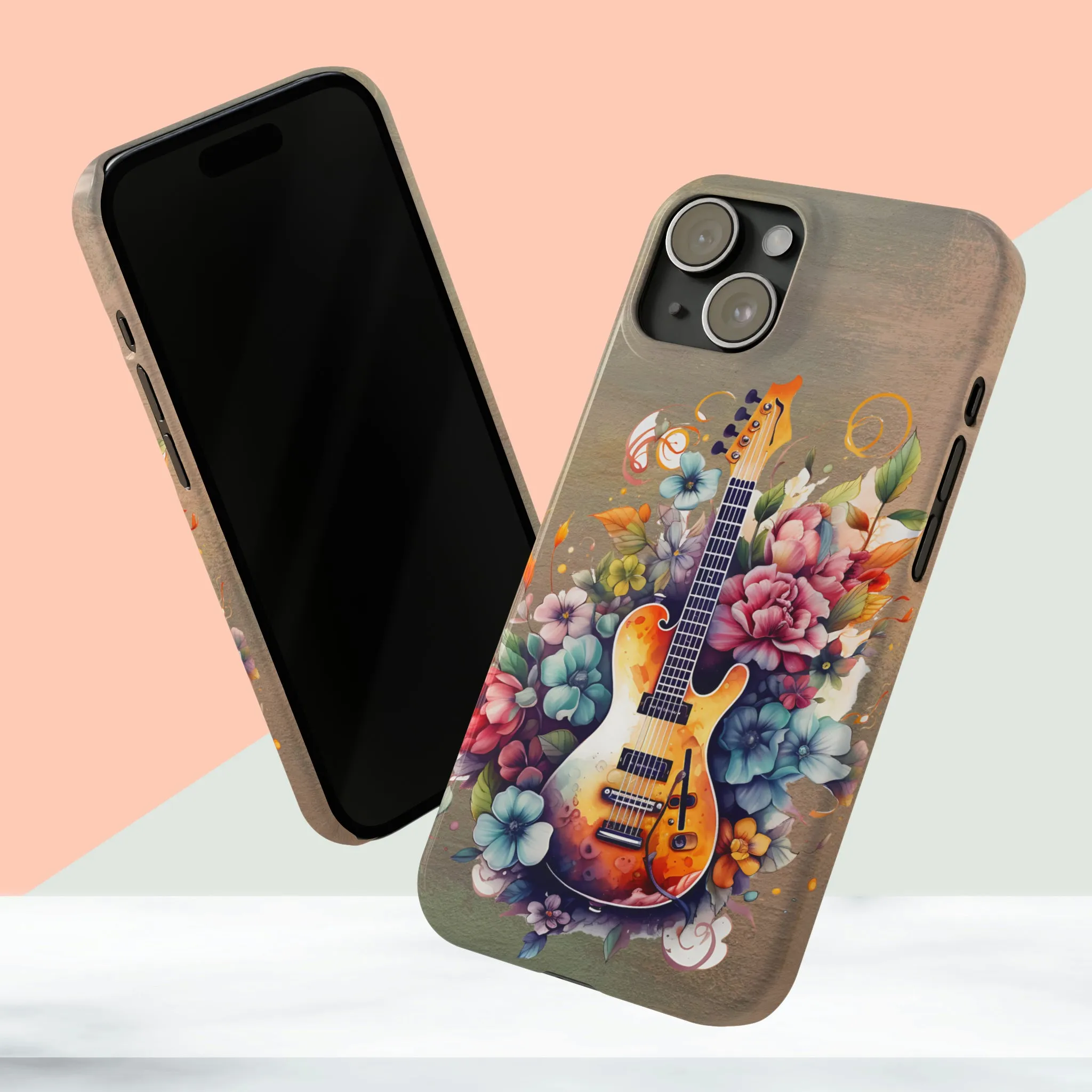 Vintage Music iPhone 15 Phone Cases. Guitar cover For IPhone 15 Phone Cases.