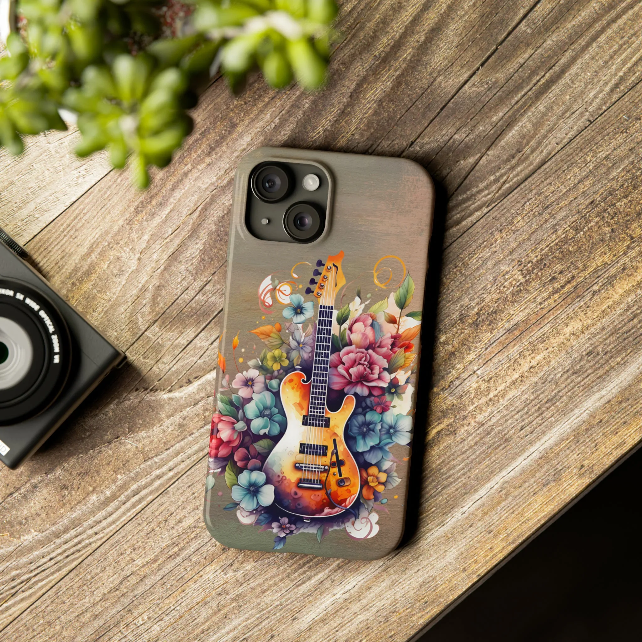 Vintage Music iPhone 15 Phone Cases. Guitar cover For IPhone 15 Phone Cases.