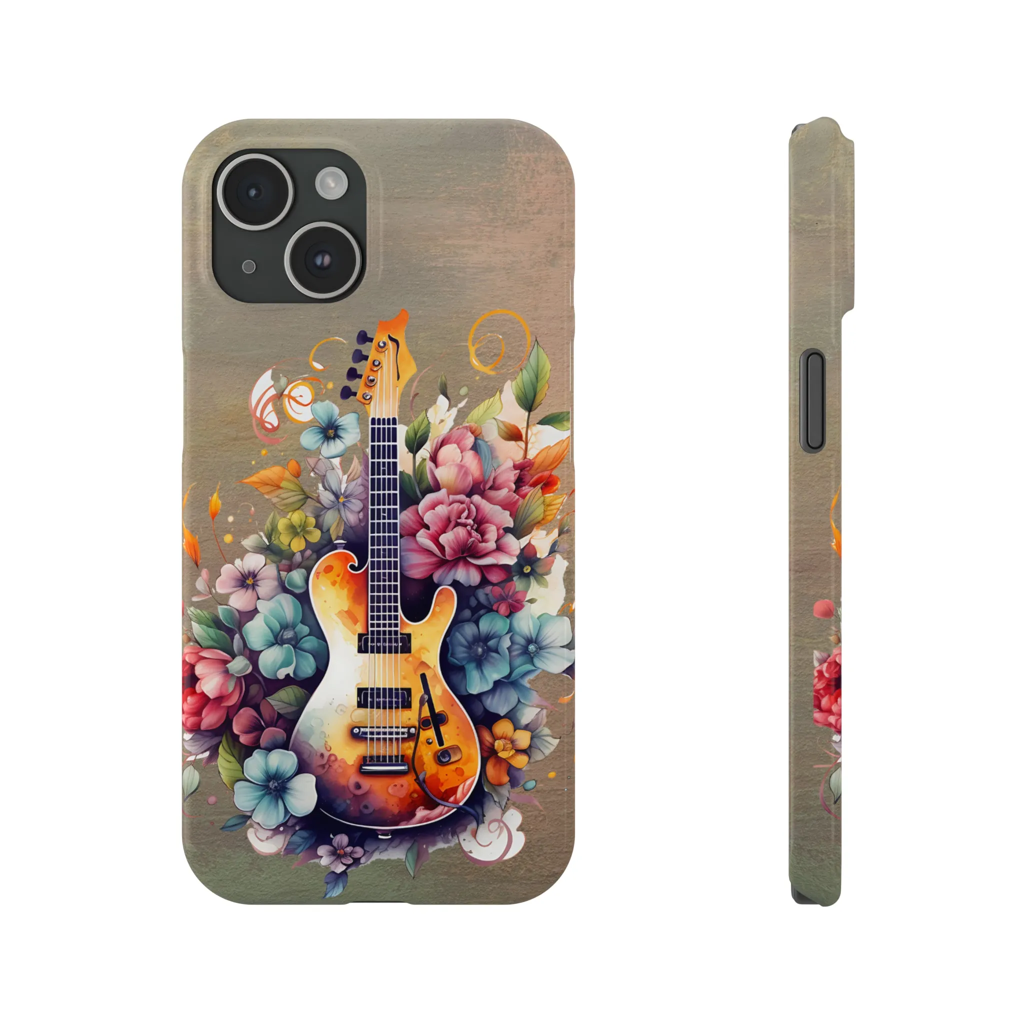 Vintage Music iPhone 15 Phone Cases. Guitar cover For IPhone 15 Phone Cases.