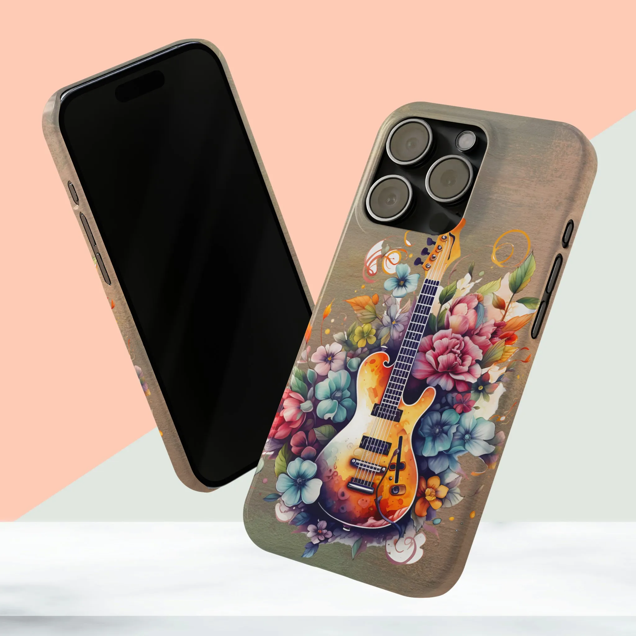 Vintage Music iPhone 15 Phone Cases. Guitar cover For IPhone 15 Phone Cases.