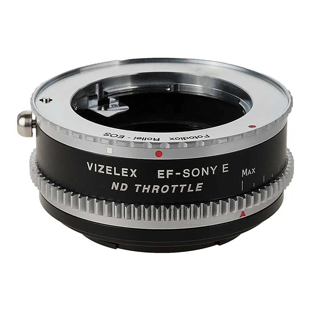 Vizelex Cine ND Throttle Lens Mount Double Adapter - Rollei 35 (SL35) SLR & Canon EOS (EF, EF-S) Mount Lenses to Sony Alpha E-Mount Mirrorless Camera Body with Built-In Variable ND Filter (2 to 8 Stops)