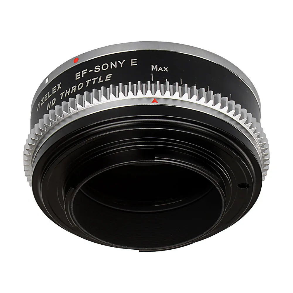 Vizelex Cine ND Throttle Lens Mount Double Adapter - Rollei 35 (SL35) SLR & Canon EOS (EF, EF-S) Mount Lenses to Sony Alpha E-Mount Mirrorless Camera Body with Built-In Variable ND Filter (2 to 8 Stops)