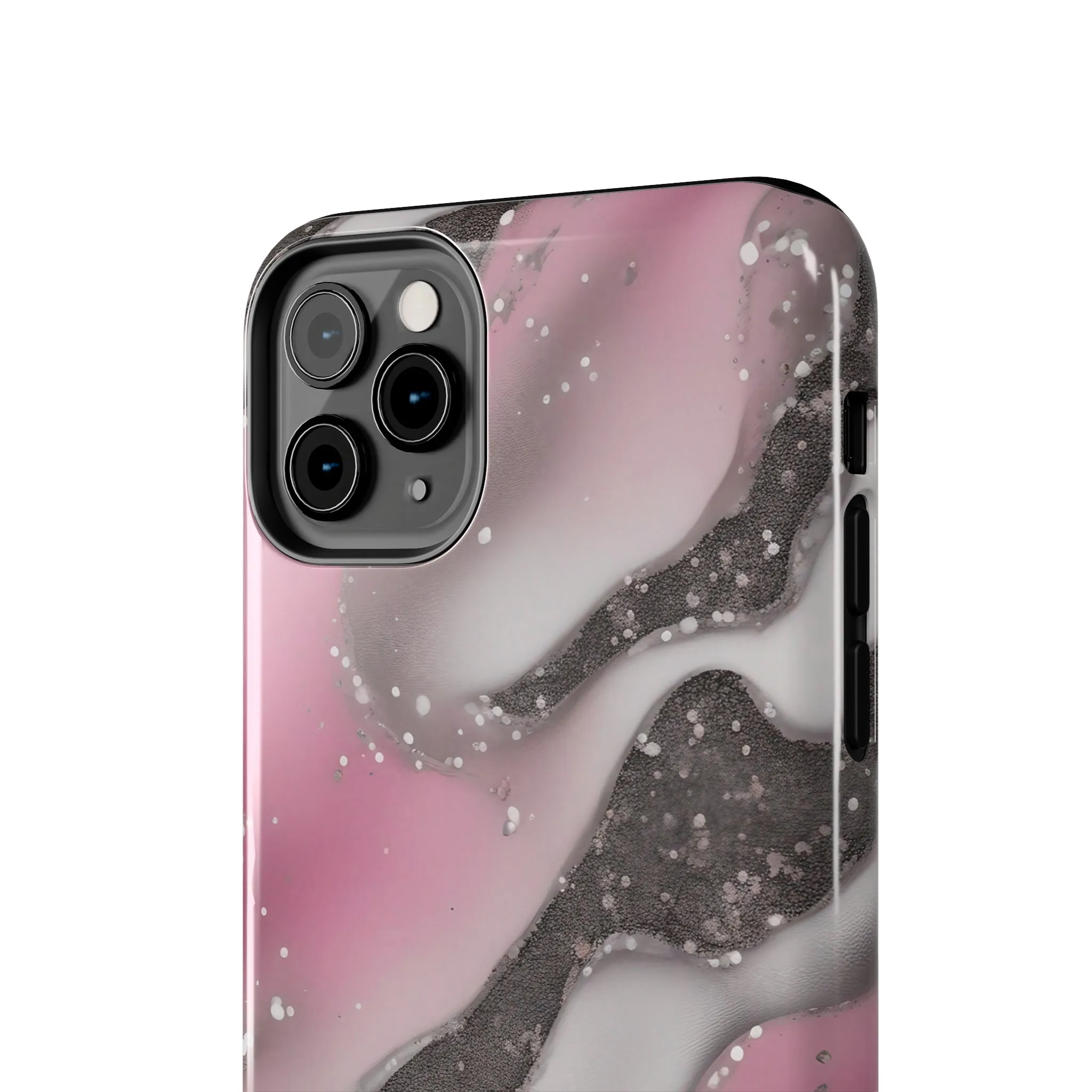 Waves of Pink and Black Pattern print design Tough Phone Case compatible with a large variety of phone models, Phone Case