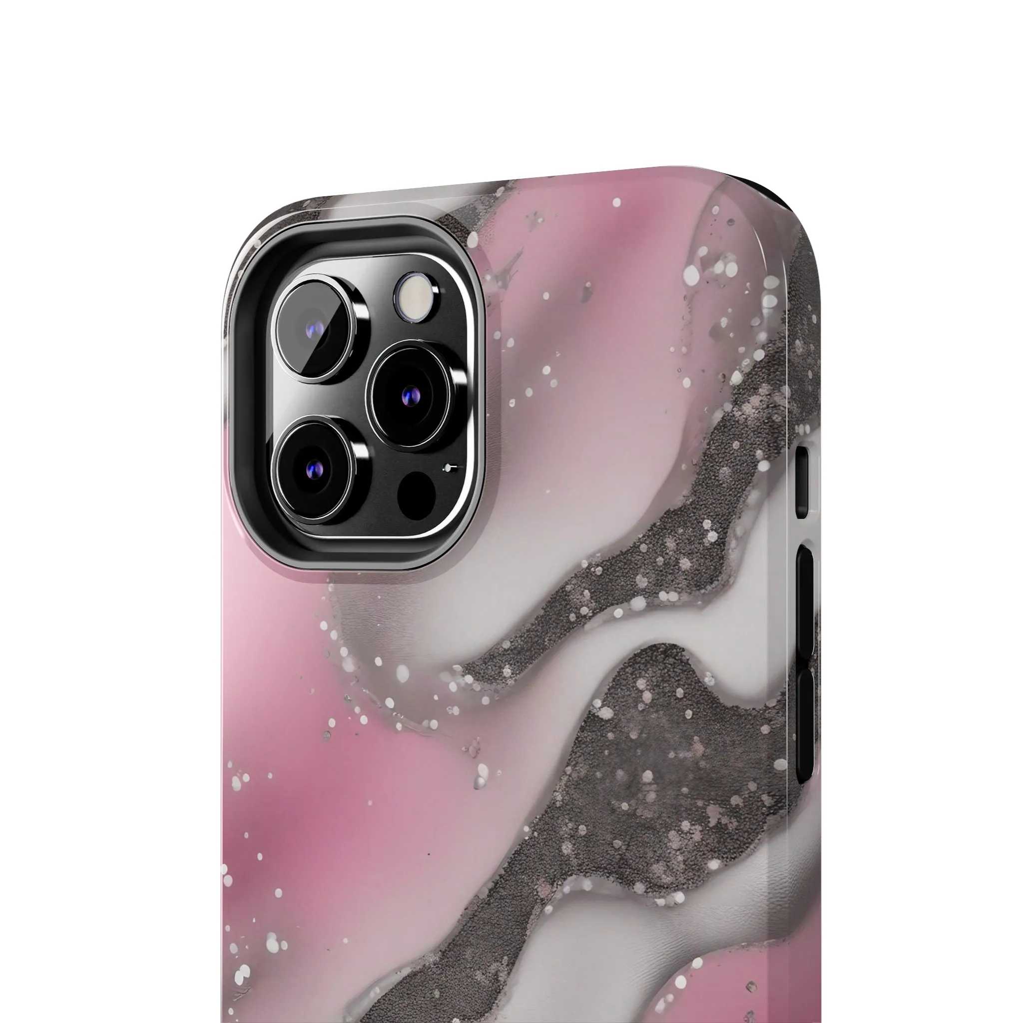 Waves of Pink and Black Pattern print design Tough Phone Case compatible with a large variety of phone models, Phone Case