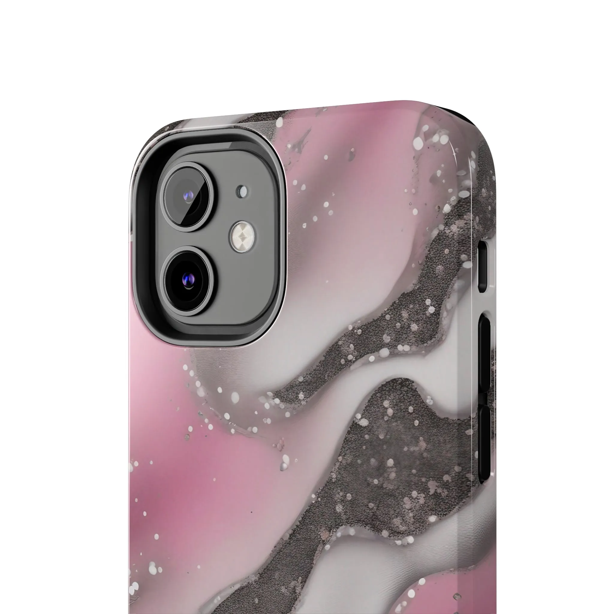 Waves of Pink and Black Pattern print design Tough Phone Case compatible with a large variety of phone models, Phone Case