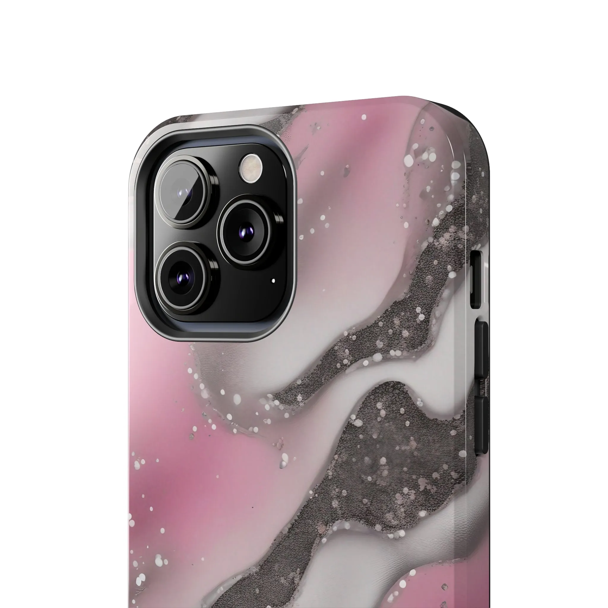 Waves of Pink and Black Pattern print design Tough Phone Case compatible with a large variety of phone models, Phone Case