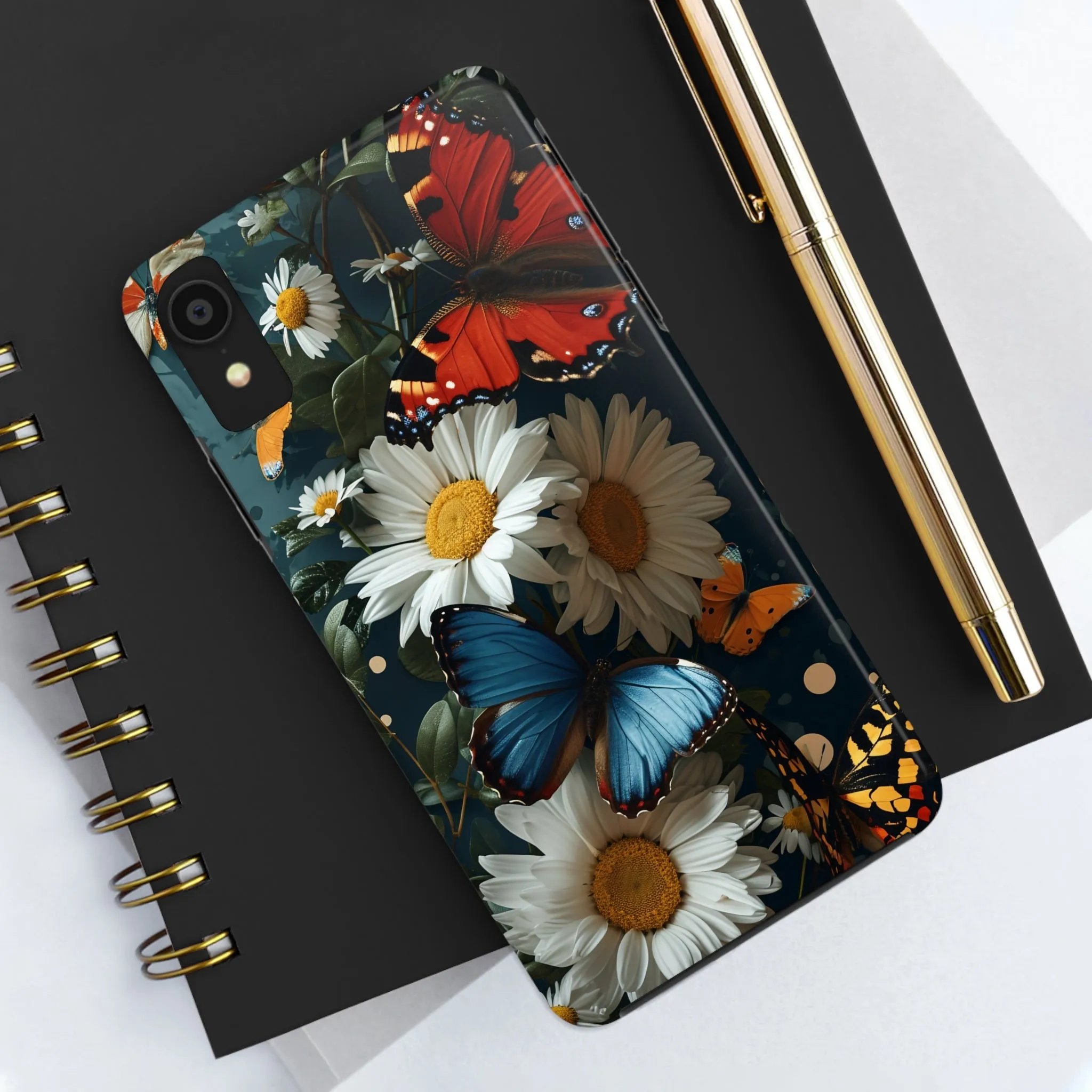 Wildflowers & Butterflies Vibrant Tones Digital print Design Tough Phone Case compatible with a large variety of iPhone models, Phone Case