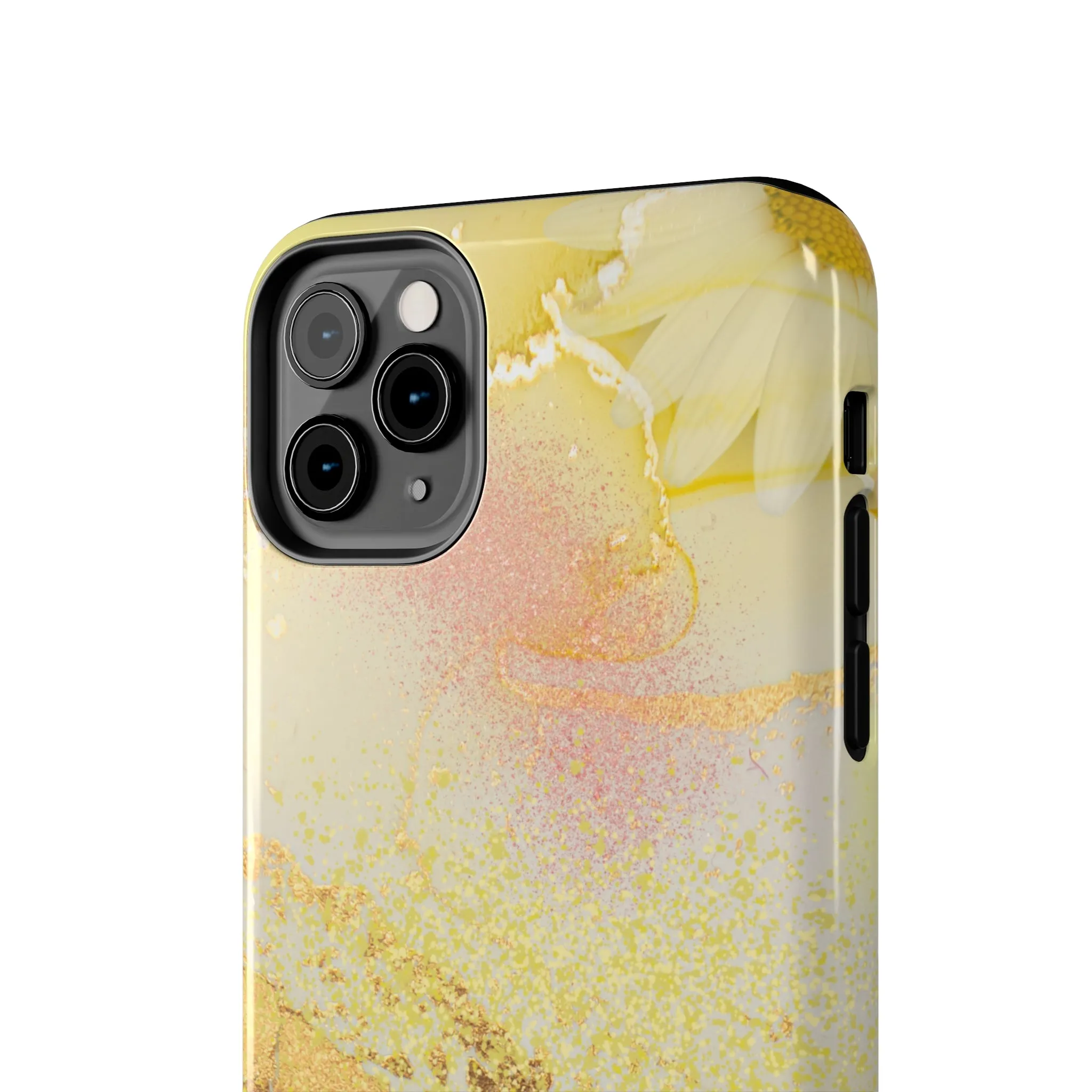 Yellow and Rose Gold Marble design Tough Phone Case compatible with a large variety of iPhone models, Gift, Phone