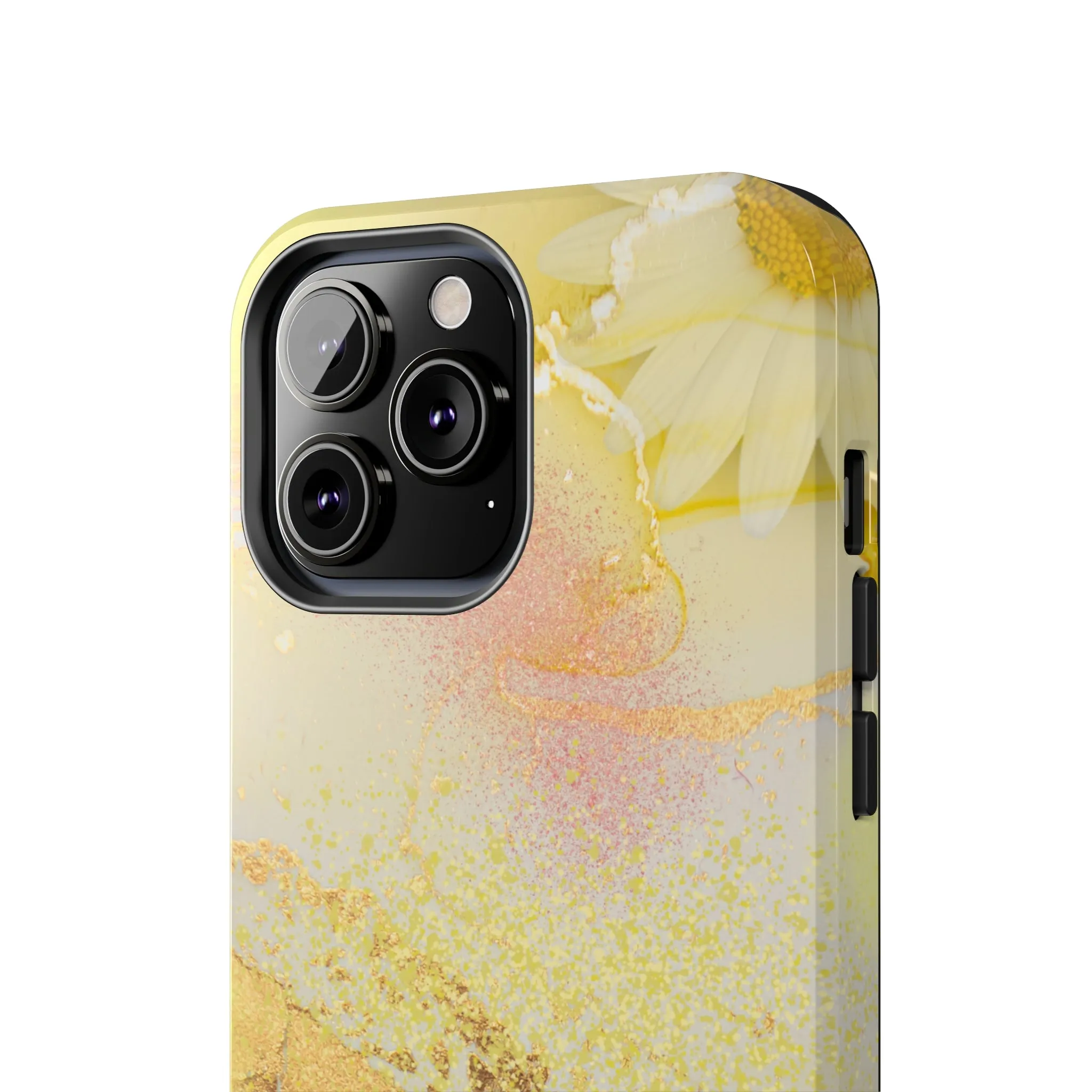 Yellow and Rose Gold Marble design Tough Phone Case compatible with a large variety of iPhone models, Gift, Phone