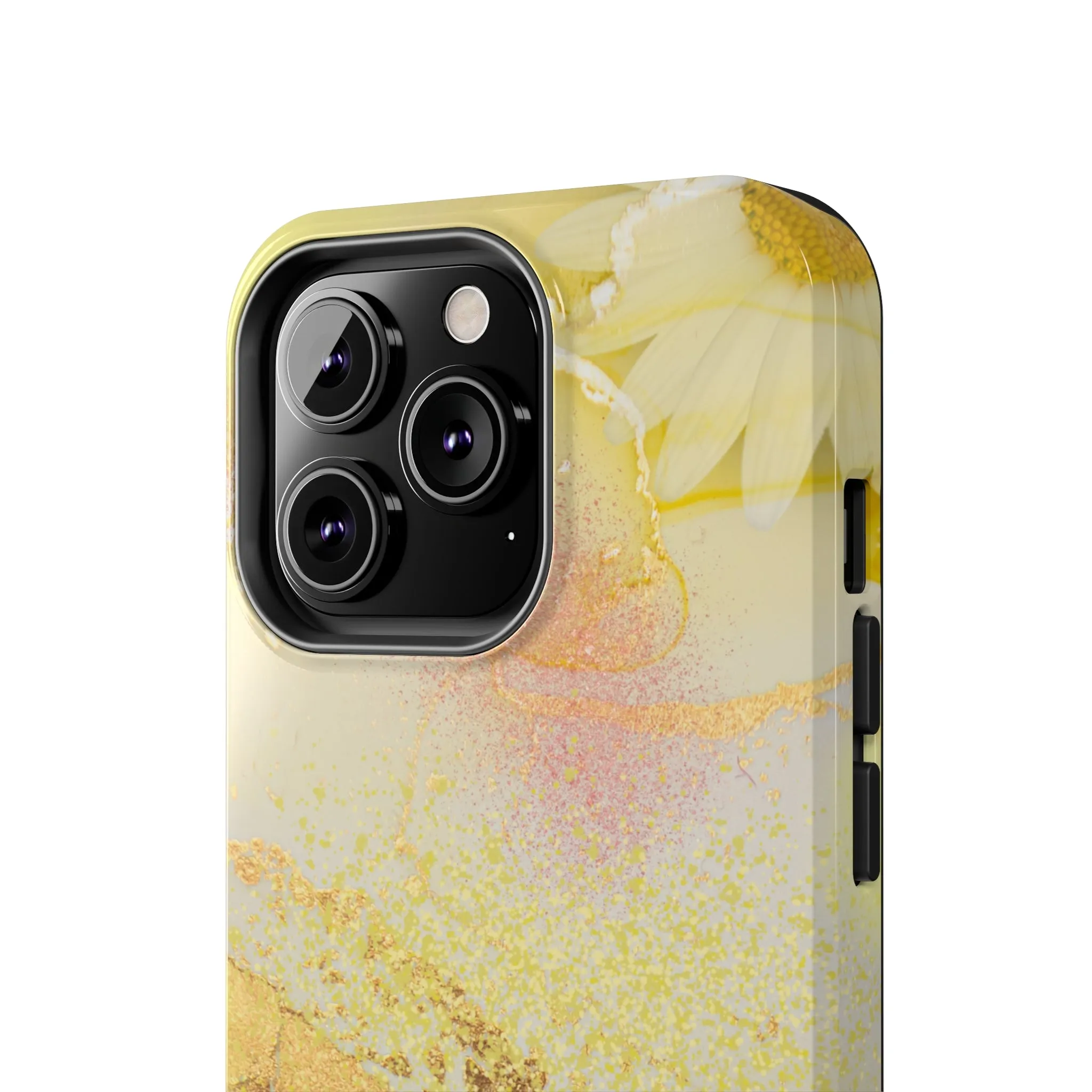 Yellow and Rose Gold Marble design Tough Phone Case compatible with a large variety of iPhone models, Gift, Phone