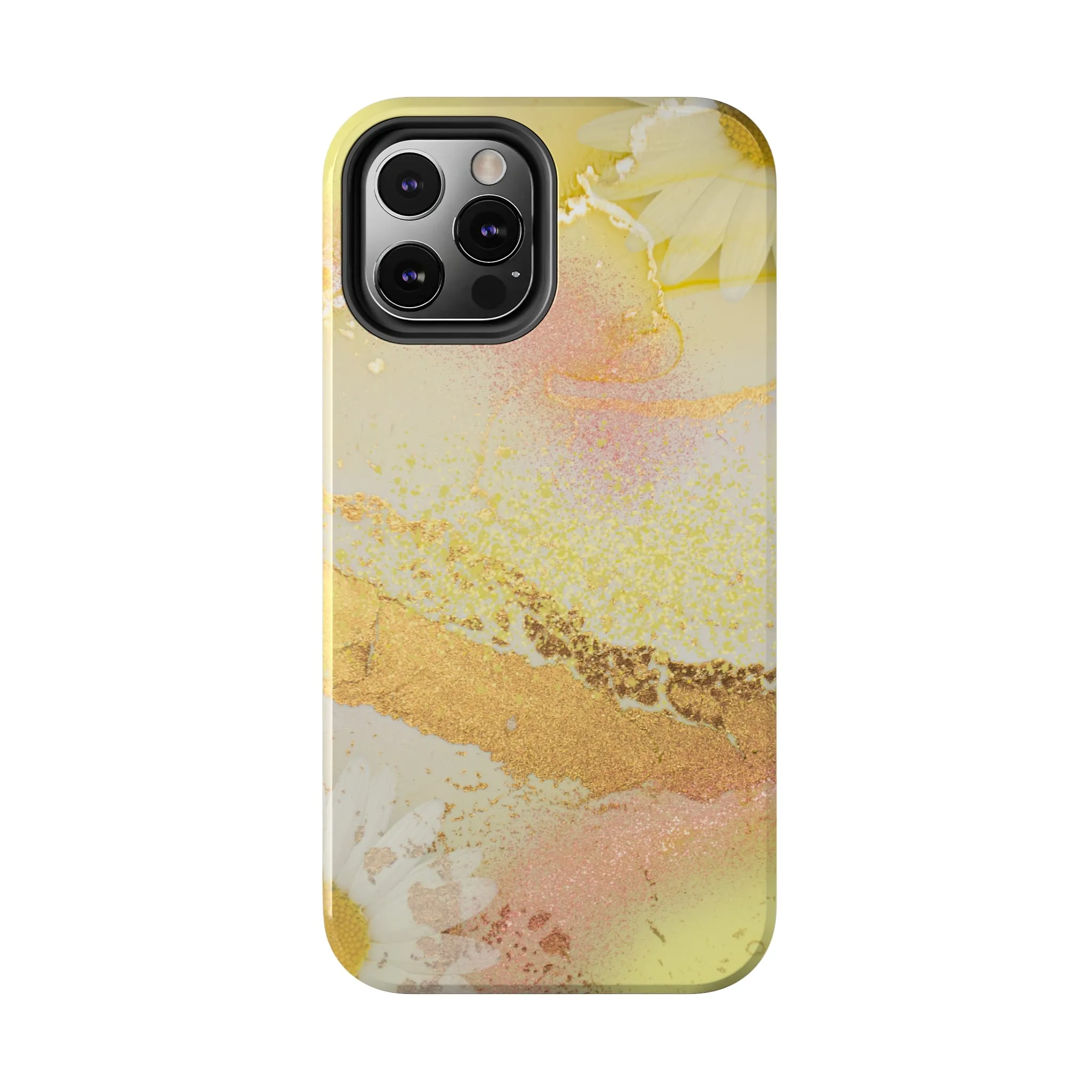 Yellow and Rose Gold Marble design Tough Phone Case compatible with a large variety of iPhone models, Gift, Phone