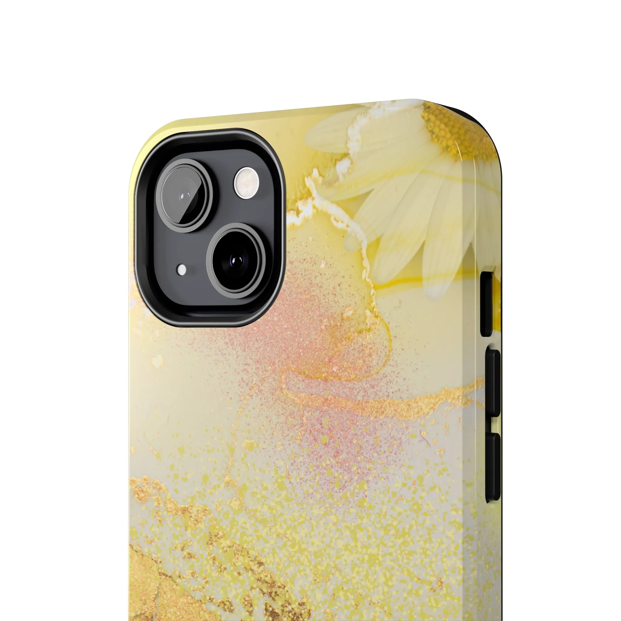 Yellow and Rose Gold Marble design Tough Phone Case compatible with a large variety of iPhone models, Gift, Phone