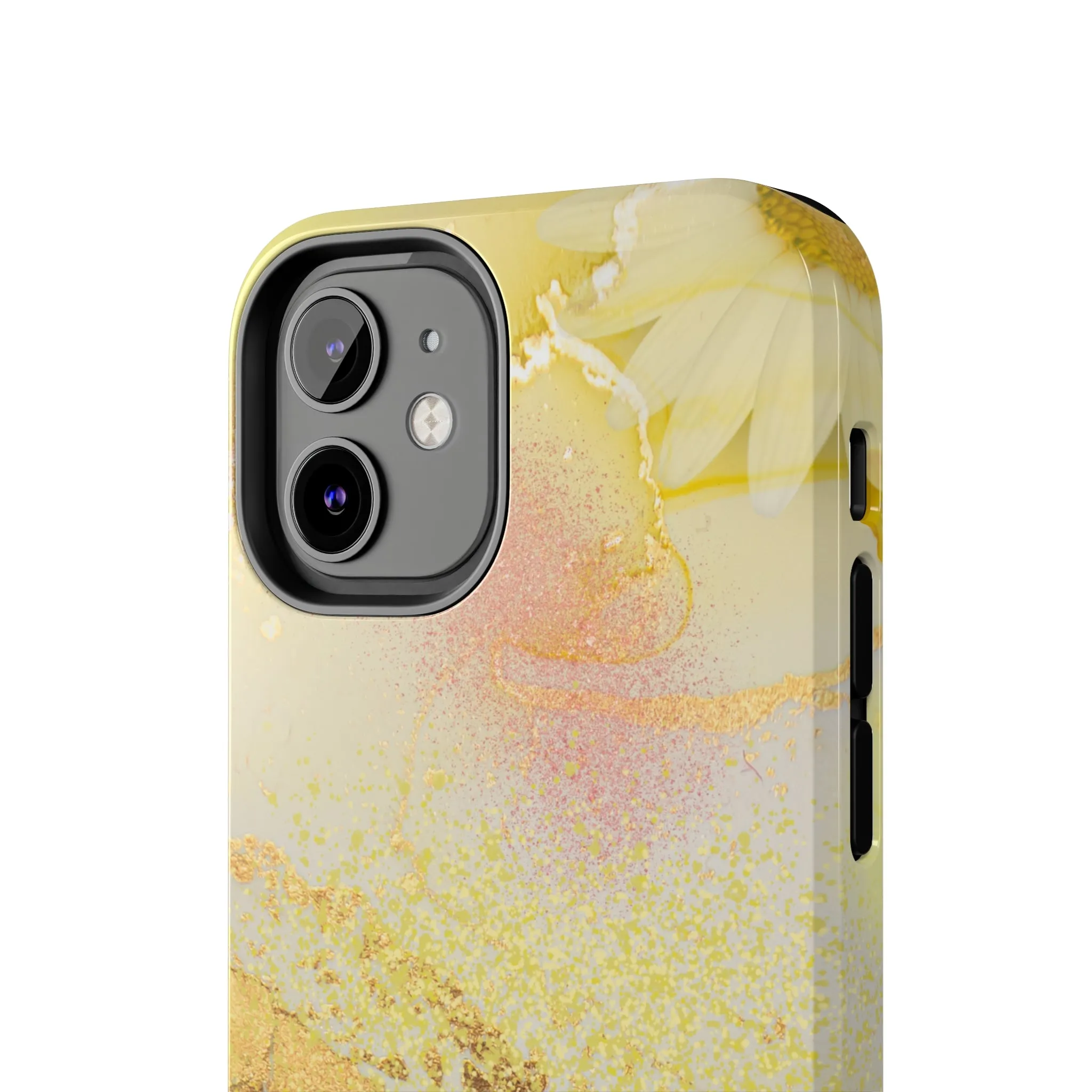 Yellow and Rose Gold Marble design Tough Phone Case compatible with a large variety of iPhone models, Gift, Phone