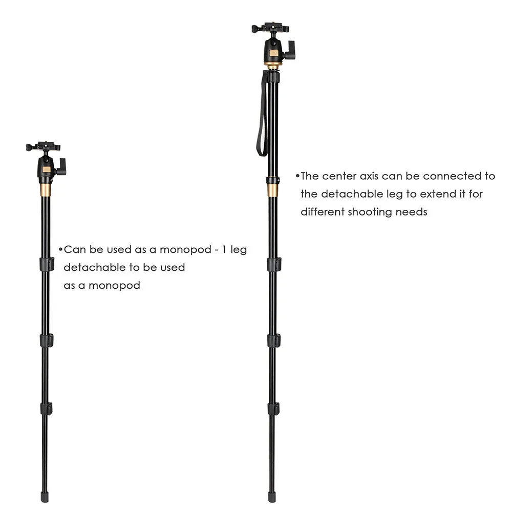 Yescom Pro Aluminum DSLR Camera Tripod Monopod & Ball Head