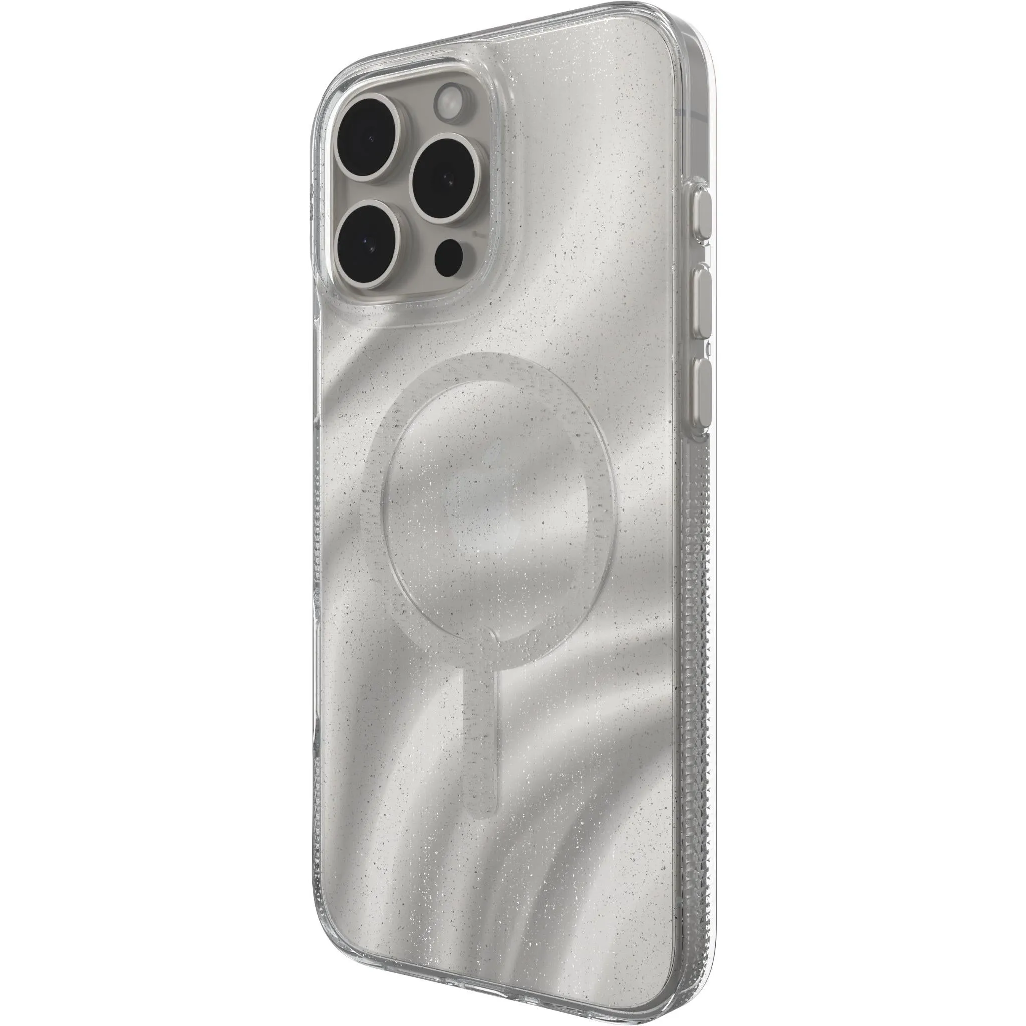 ZAGG Milan Snap Case for iPhone 16 Pro (White Swirl Glitter)